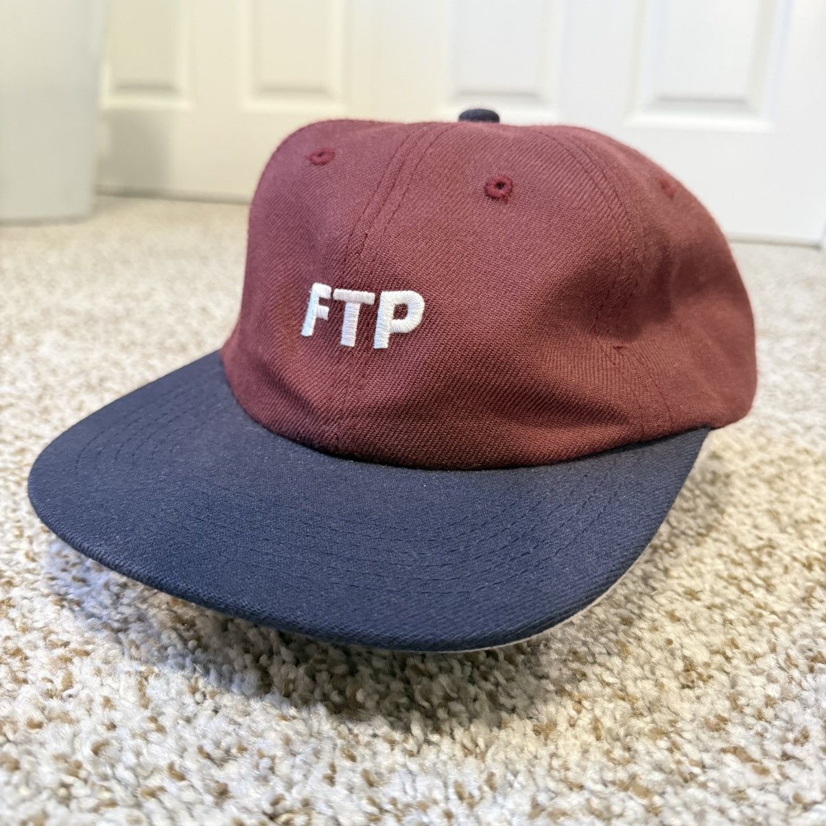 Fuck The Population FTP 6 Panel hat burgundy navy cap Size ONE SIZE - 3 Thumbnail