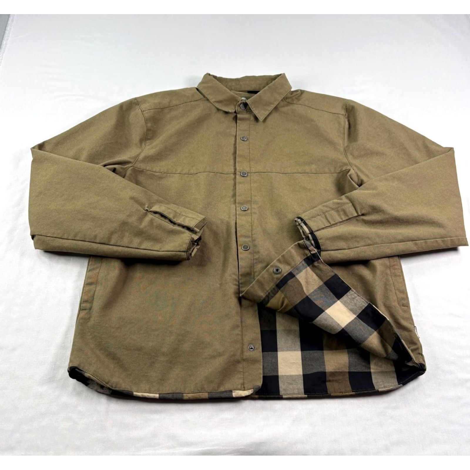 Merrell Merrell Jacket Mens Medium Brown Snap Up Overshirt Collared Plaid Lined Coat Size US M / EU 48-50 / 2 - 2 Thumbnail