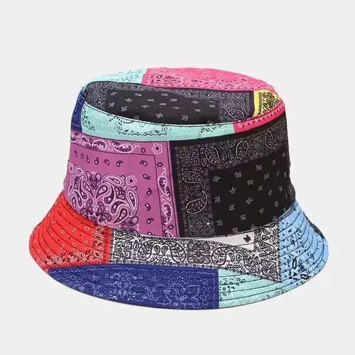 Japanese Brand Bandana Paisley Patchwork Pattern Bucket Hat Multicolor Size ONE SIZE - 1 Thumbnail