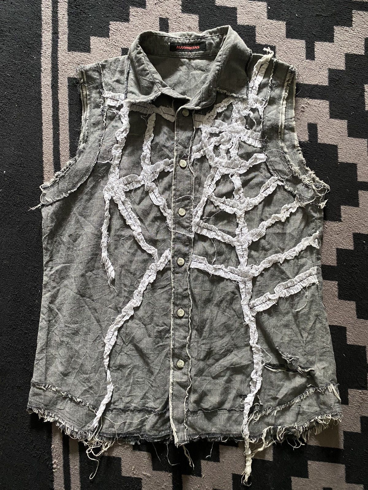 20471120 Japanese Algonquins spider web distressed button shirts Size US M / EU 48-50 / 2 - 1 Thumbnail