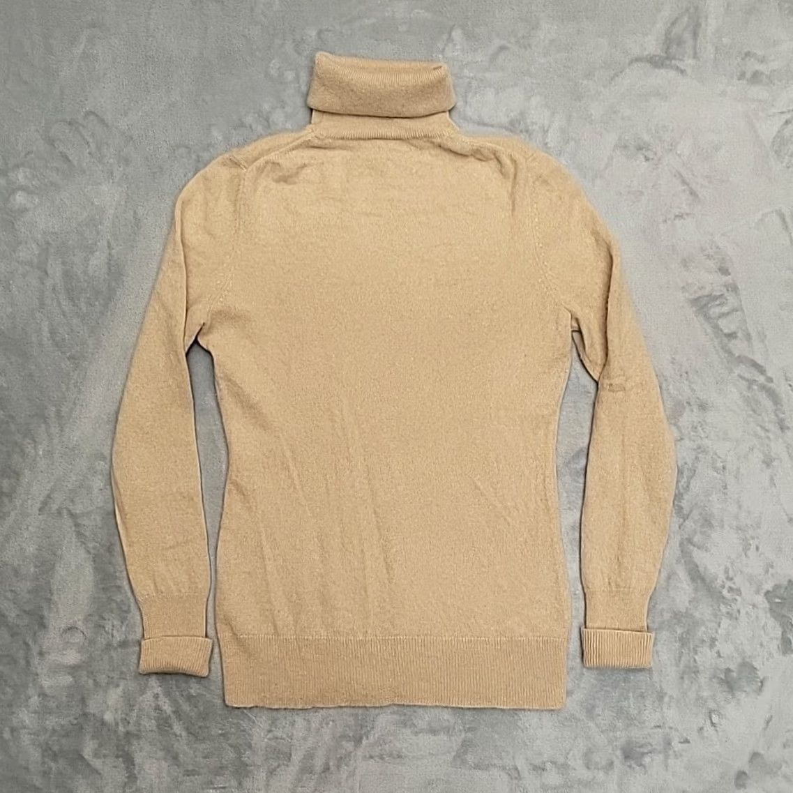 Vintage Alex Marie Turtleneck Sweater Womens Medium Tan Beige Cashmere Knit Luxury Soft Size M / US 6-8 / IT 42-44 - 7 Thumbnail