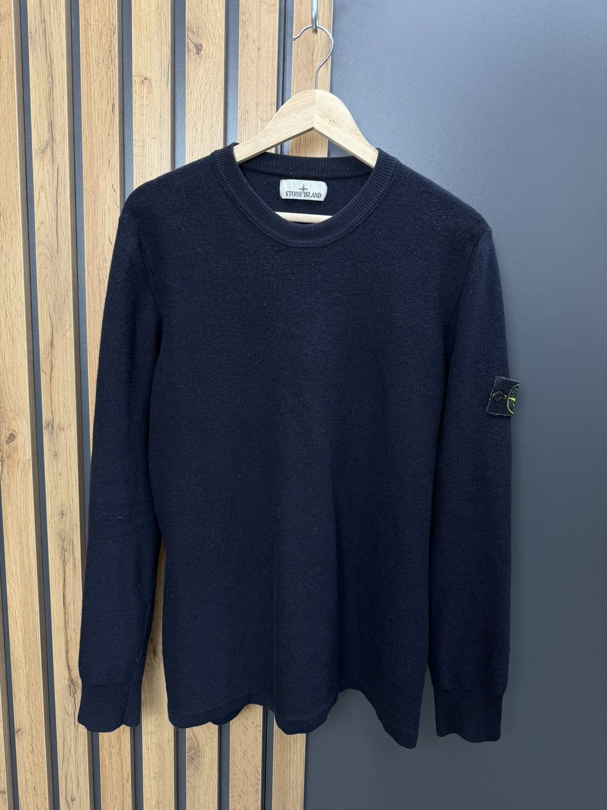 Stone Island Stone Island Crewneck Wool Knit Sweater Navy Men’s Size US XL / EU 56 / 4 - 1 Thumbnail