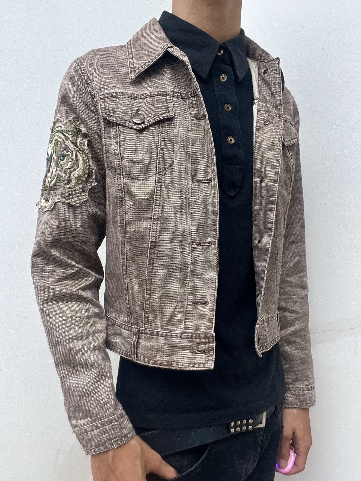 Just Cavalli 1990s Just Cavalli Tiger Embroidered Cropped Jacket Size US S / EU 44-46 / 1 - 1 Thumbnail