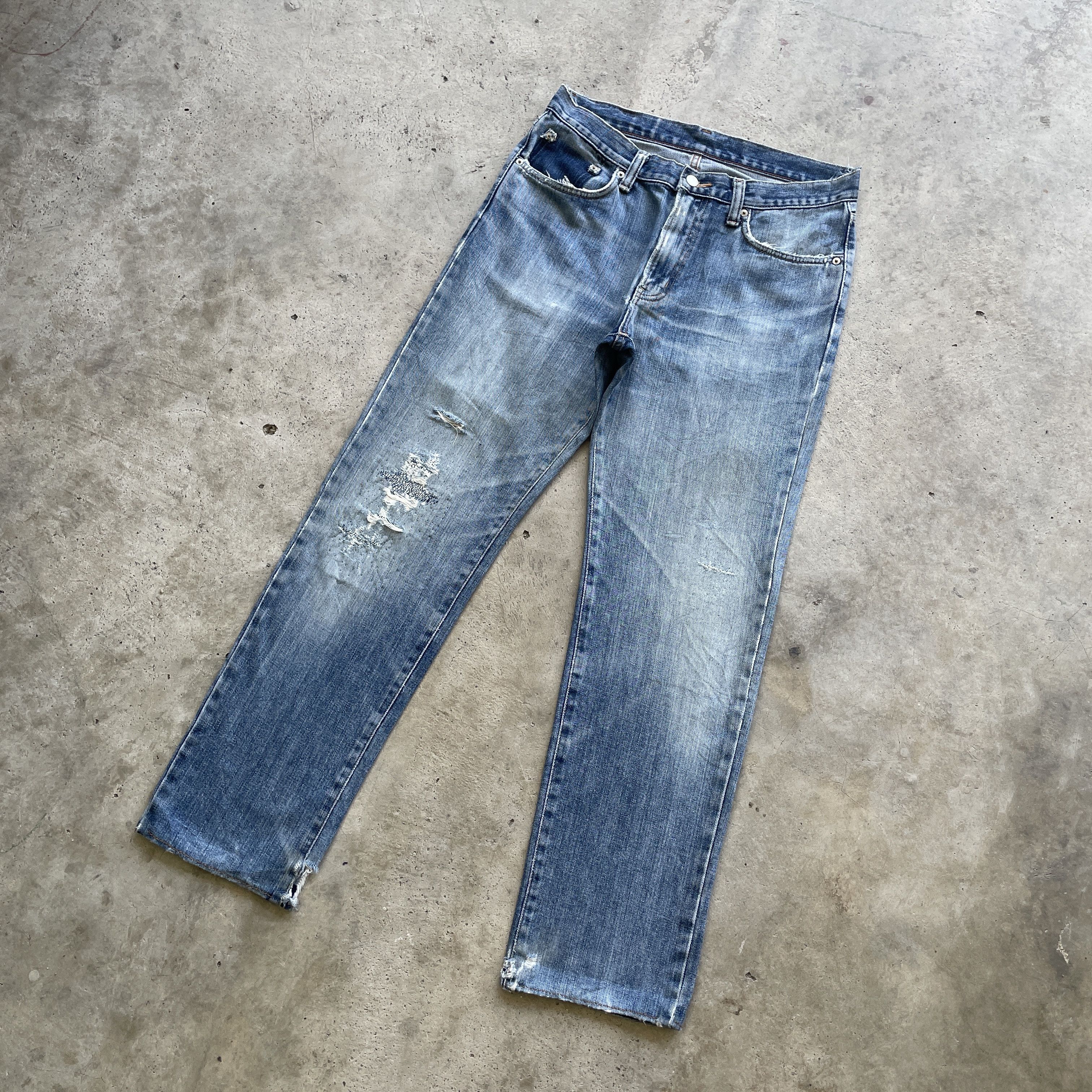 Edwin × Japanese Brand VINTAGE EDWIN FADED DENIM JEANS PANTS W32x30.5 Size US 32 / EU 48 - 1 Thumbnail