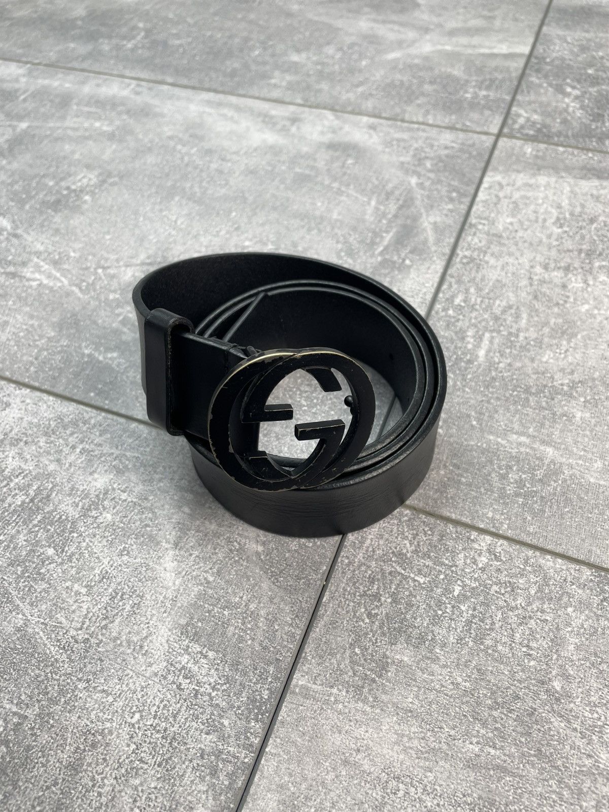 Gucci Gucci GG Leather Belt Black Size ONE SIZE - 2 Thumbnail