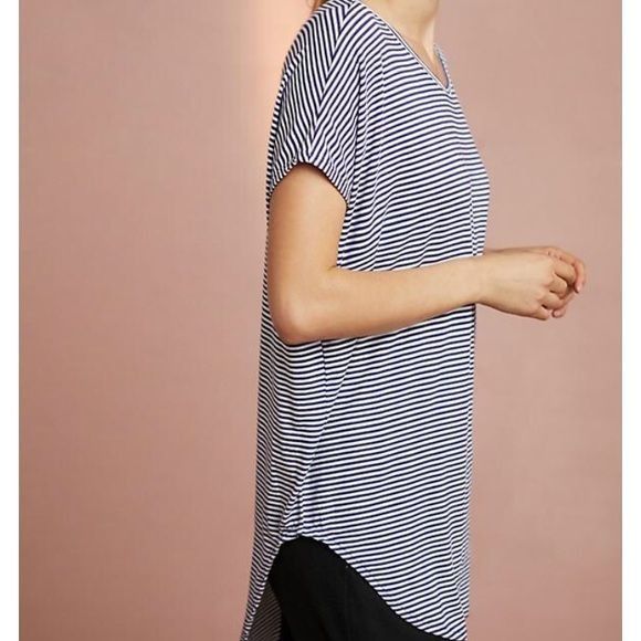 Anthropologie Floreat Nautical Striped Tunic Top By Anthropologie Rayon & Size XS / US 0-2 / IT 36-38 - 2 Thumbnail