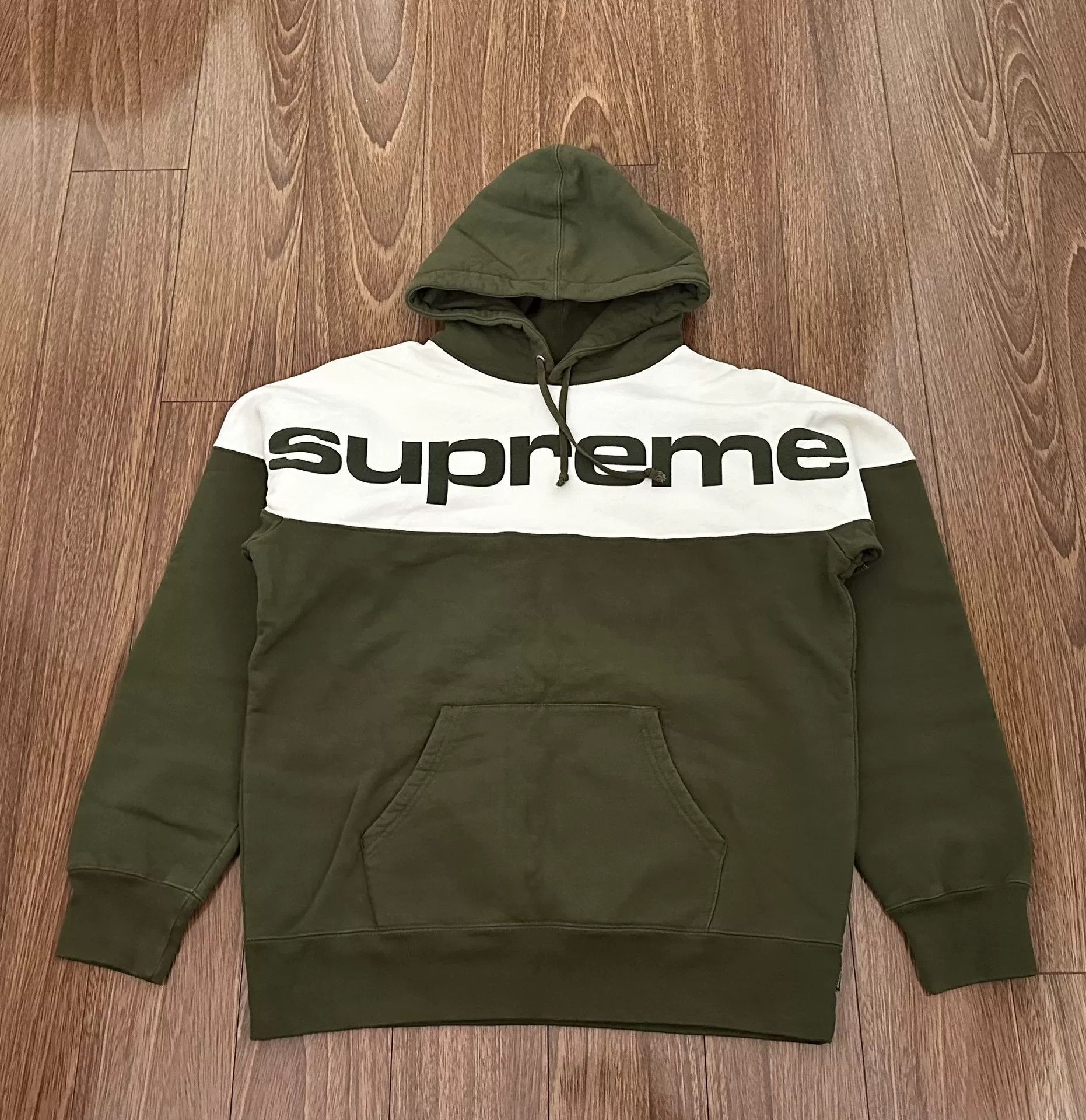 Supreme supreme blocked hooded sweatshirt in olive green Size US M / EU 48-50 / 2 - 1 Thumbnail