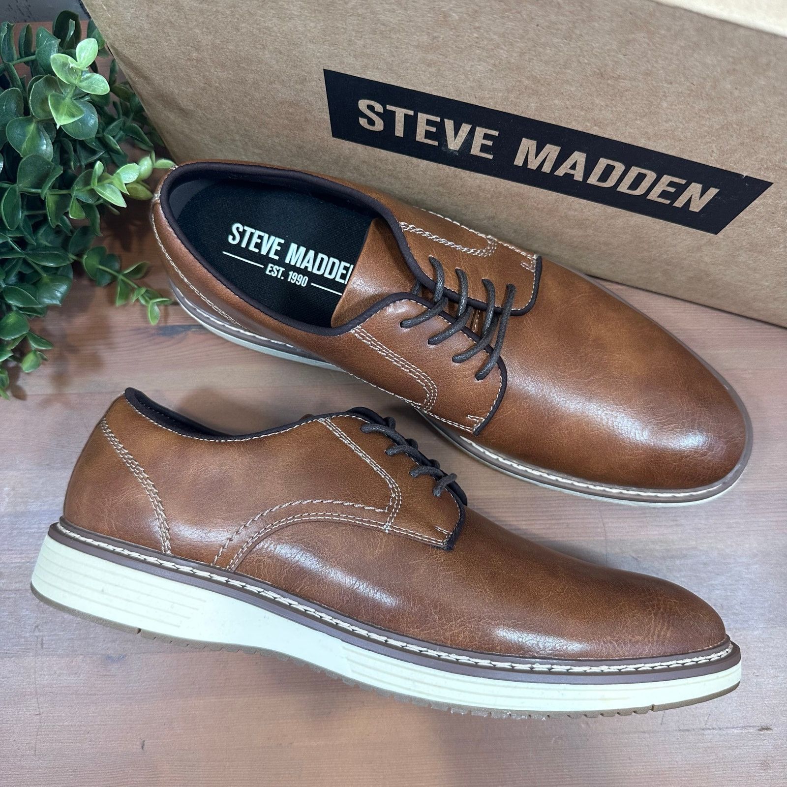 Steve Madden Steve Madden Men's P-Jansen Cognac Oxfords Shoes Size 9 Size US 9 / EU 42 - 2 Thumbnail
