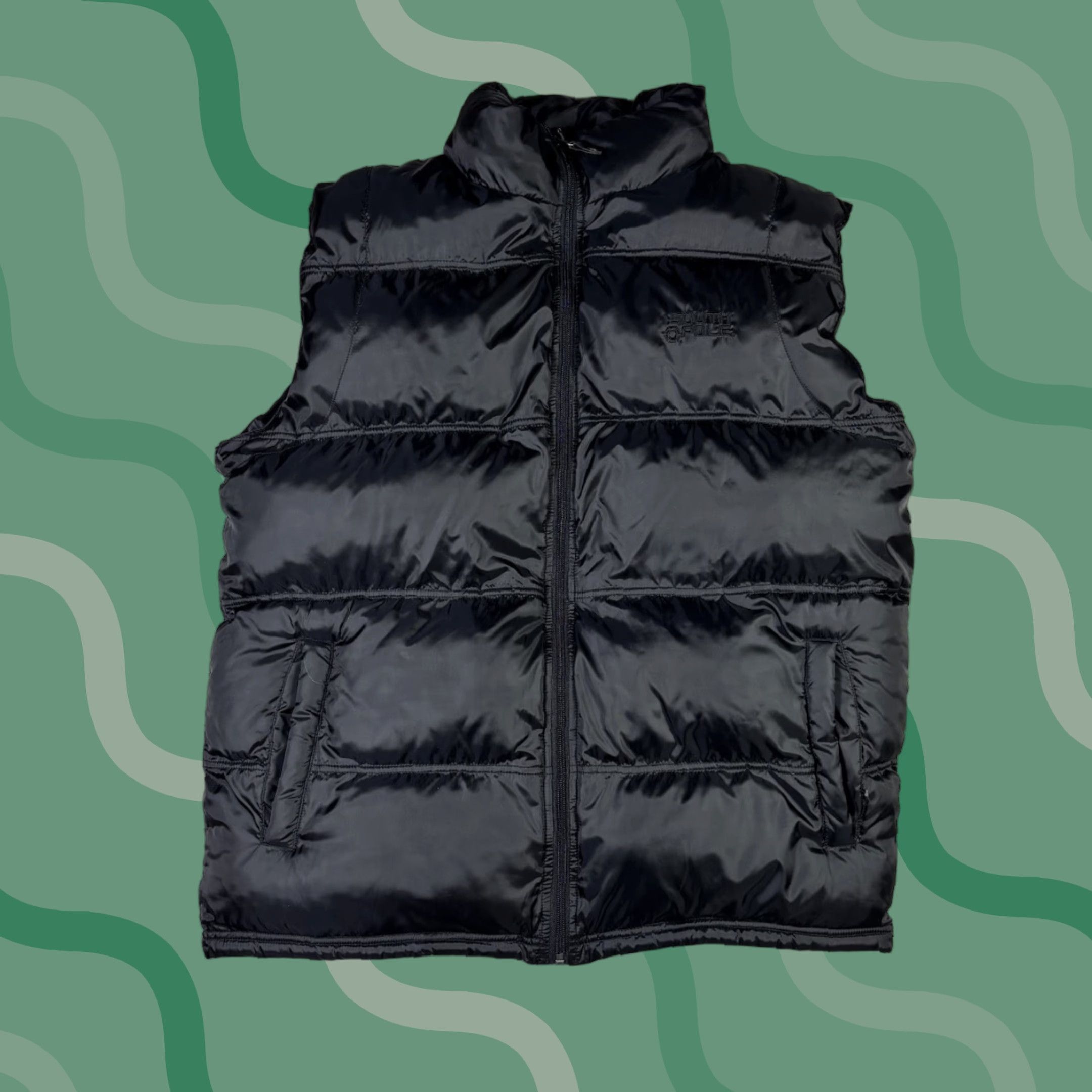 Southpole VINTAGE South Pole Vest Black Puffer Jacket L Men 90s 2000s Winter Zip Workwear Size US L / EU 52-54 / 3 - 1 Thumbnail