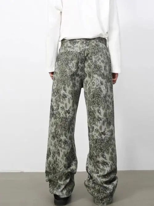 Japanese Brand VIBE Vintage washed camouflage leopard print baggy jeans Size US 34 / EU 50 - 4 Thumbnail