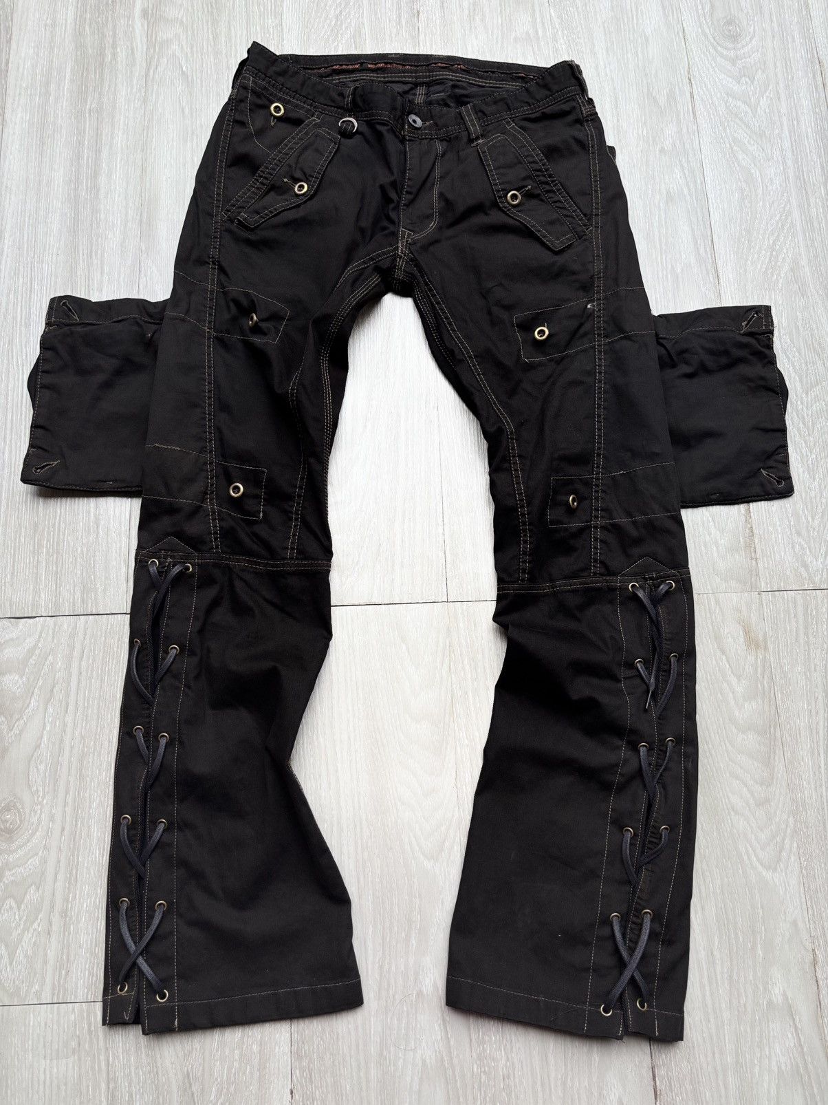 Nicole Club lace up flare cargo pants Size US 29 - 1 Thumbnail