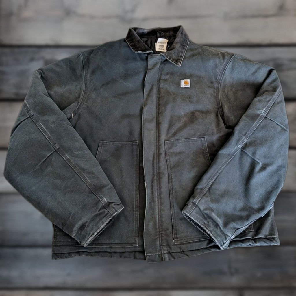 Carhartt VINTAGE Carhartt J02 BLK 46 Tall Bomber Jacket Corduroy Collar Quilted Lined Workwear USA Mens Size US S / EU 44-46 / 1 - 1 Thumbnail