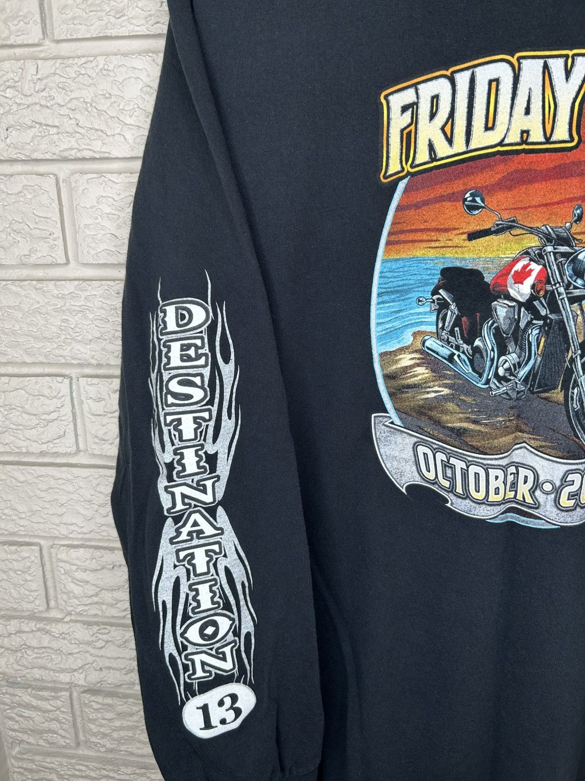 Harley Davidson Port Dover Friday 13th Biker Flame Long Sleeve Shirt Size US L / EU 52-54 / 3 - 5 Thumbnail