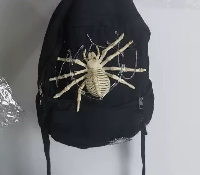 Designer Gothic Punk Spider Capacity Large School Backpack Bag Size ONE SIZE - 7 Thumbnail