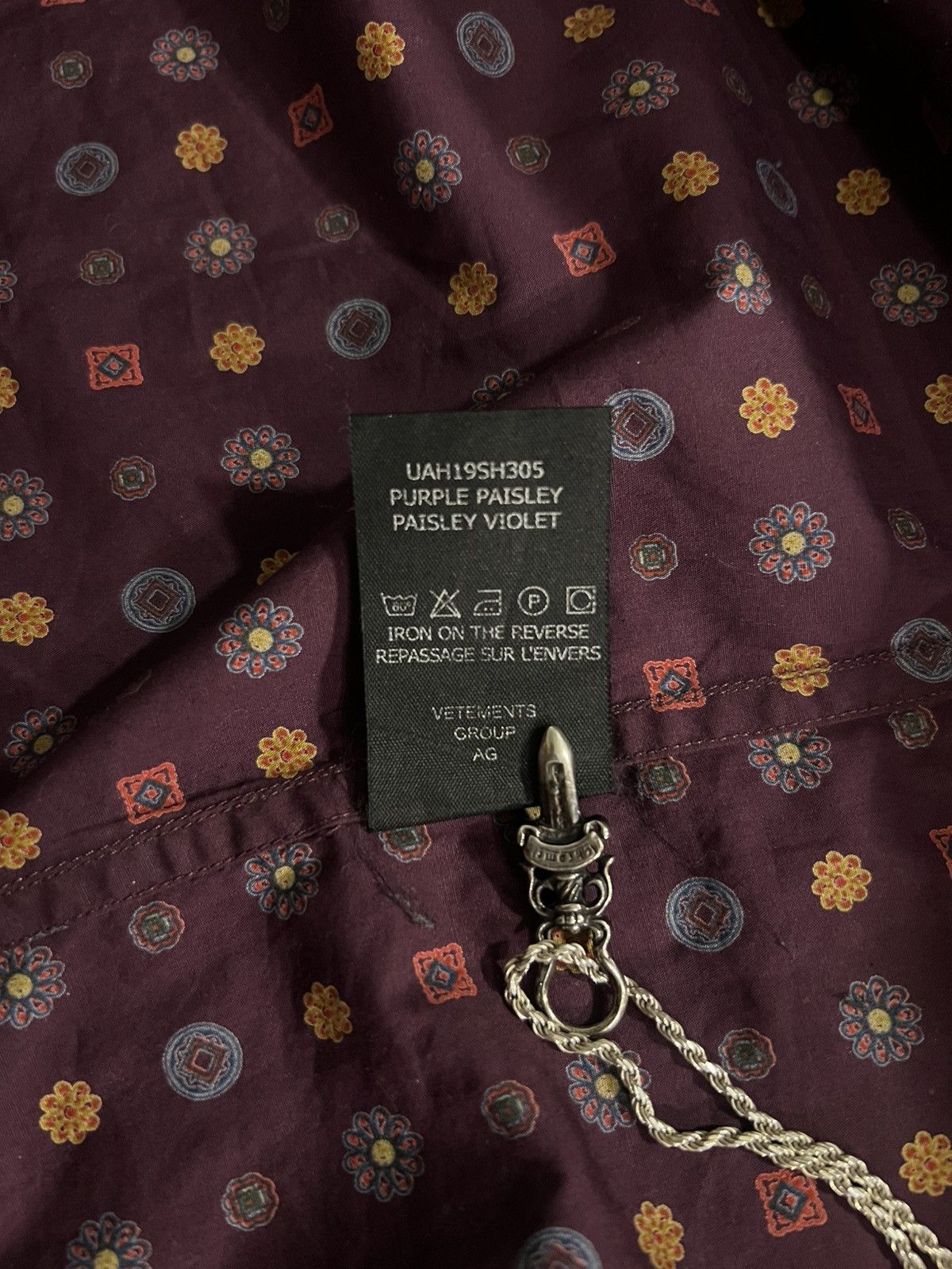 Vetements Purple Paisley Button-up Sticker Shirt Unisex Fits L Size US XS / EU 42 / 0 - 12 Thumbnail