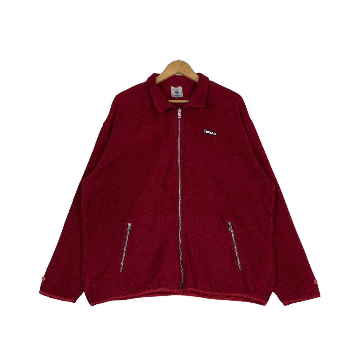 Japanese Brand TARZAN Red Fleece Jacket #1065-C48 Size US L / EU 52-54 / 3 - 1 Thumbnail