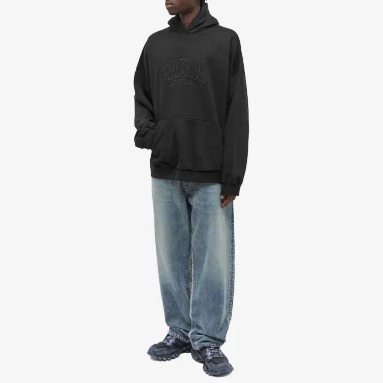 Balenciaga o1la1rc1a1024 Cities Paris Hoodie Oversized in Black Size US XXL / EU 58 / 5 - 6 Thumbnail