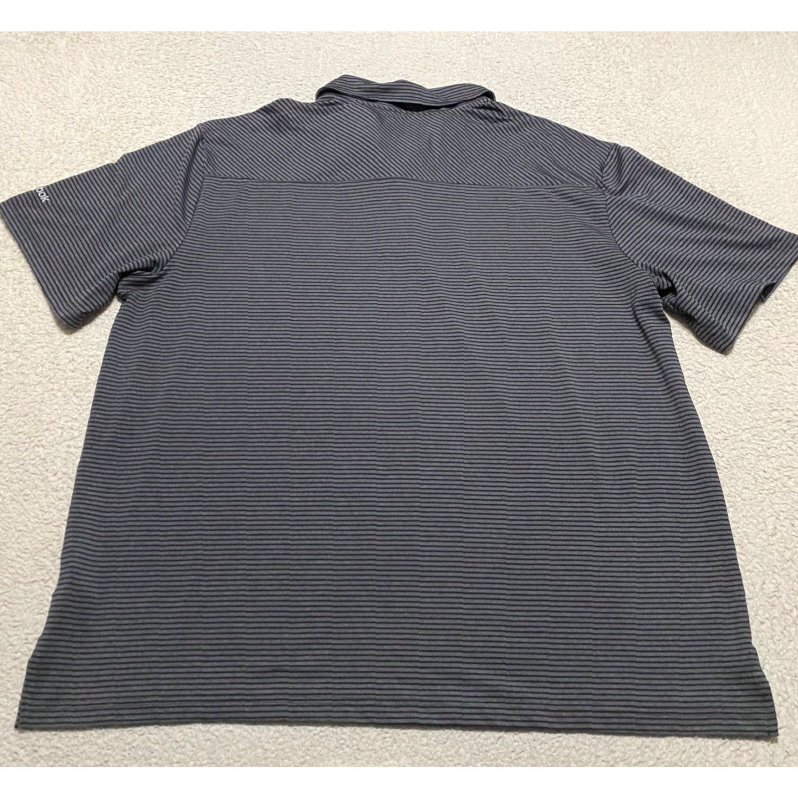 Reebok Reebok Polo Shirt 2XL Mens Gray Striped Short Sleeve Golf Outdoor Athletic Size US XXL / EU 58 / 5 - 2 Thumbnail