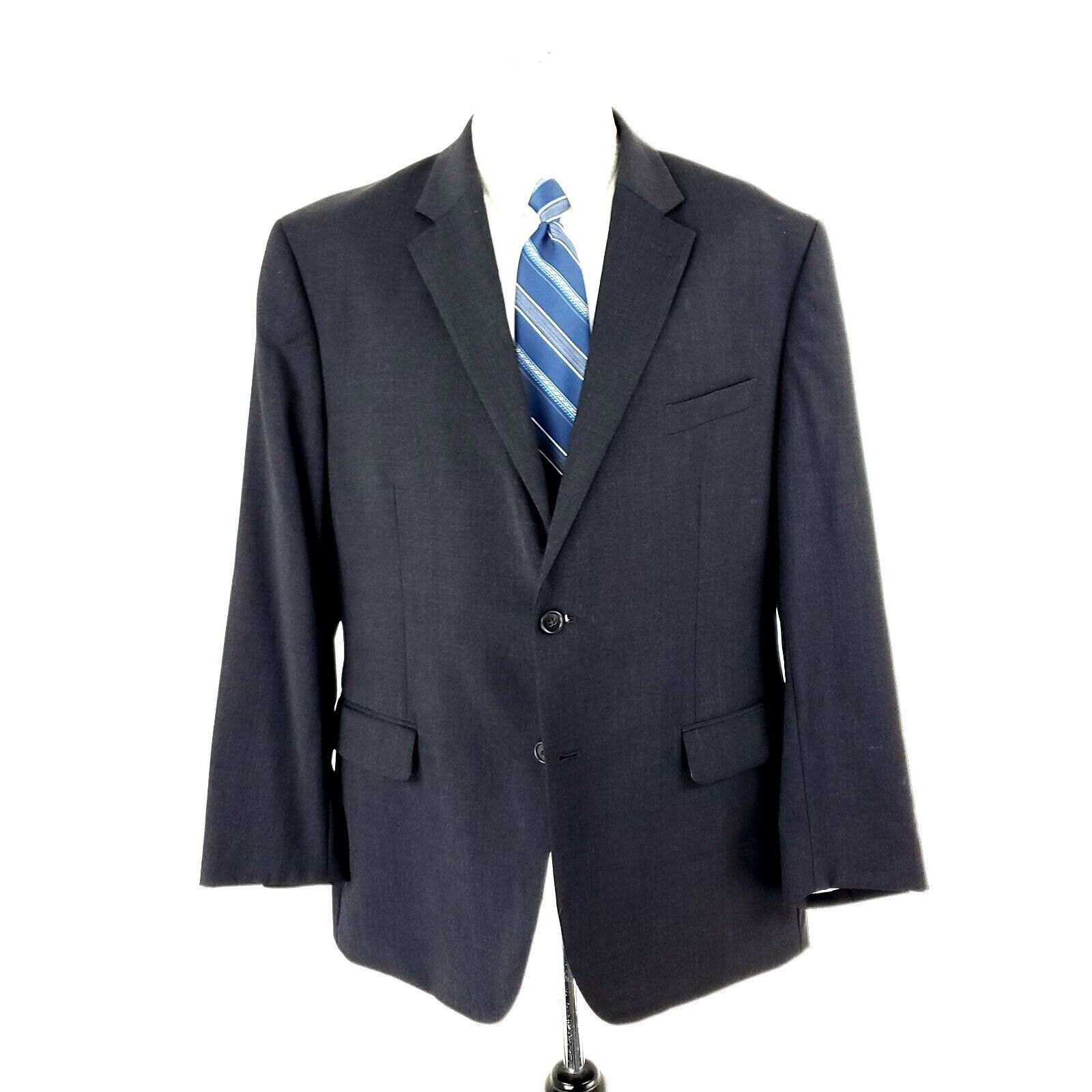 Pronto Uomo Pronto Uomo Wool 2 Button Suit Jacket 44R Gray Blazer Size 44R - 3 Thumbnail