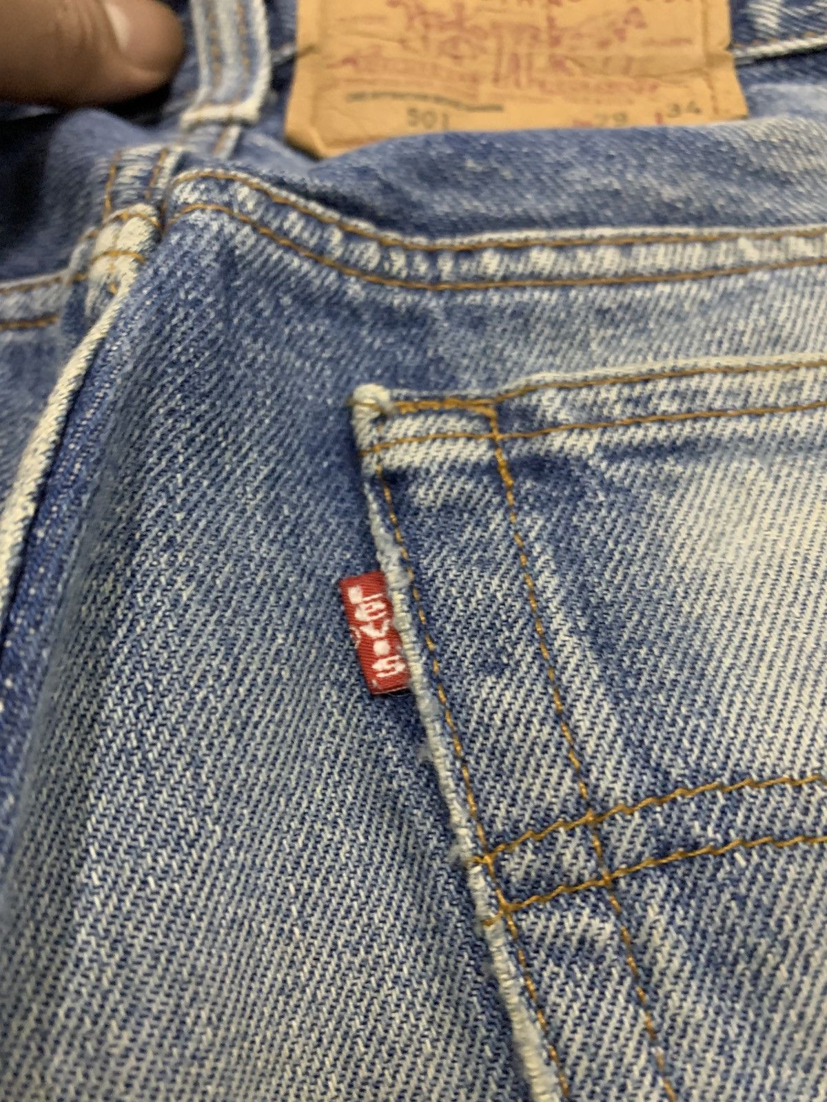 Levi's Vintage Clothing Levi’s 501 USA Vintage Denim Jeans — Altered & Distressed Size US 27 - 16 Thumbnail