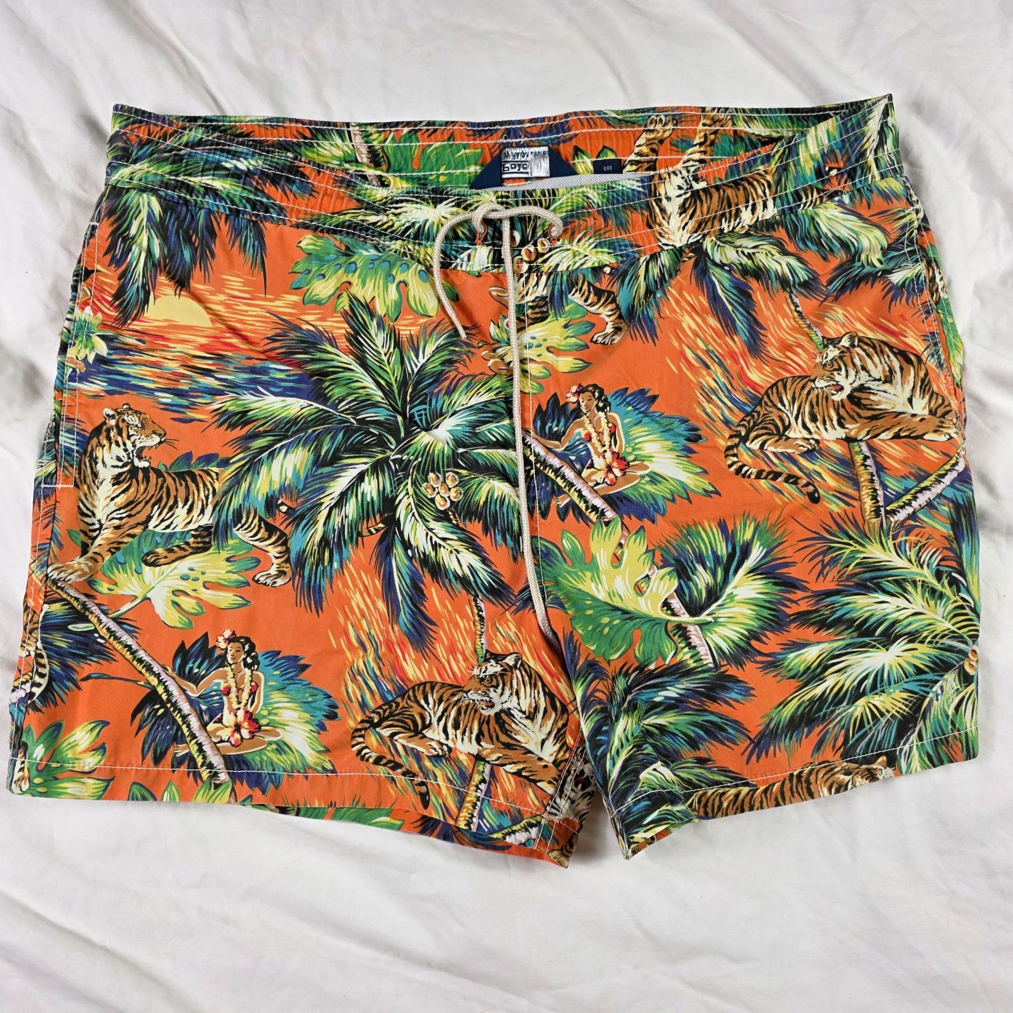 Polo Ralph Lauren Polo Ralph Lauren Mens Small Tropical Print Swim Trunks Oran Size US 30 / EU 46 - 1 Thumbnail
