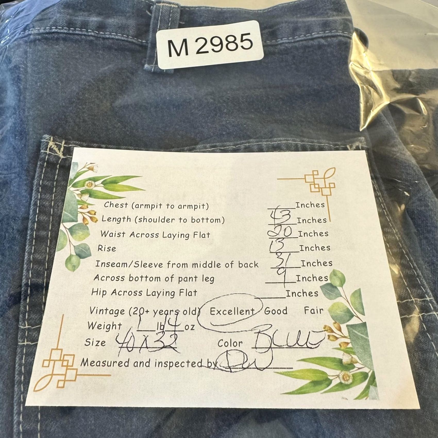 Carhartt VINTAGE N/A Carhartt Jeans Mens 40x32 Blue Dungaree Fit Carpenter Work Denim Utility Zip Fly Size US 40 / EU 56 - 6 Thumbnail