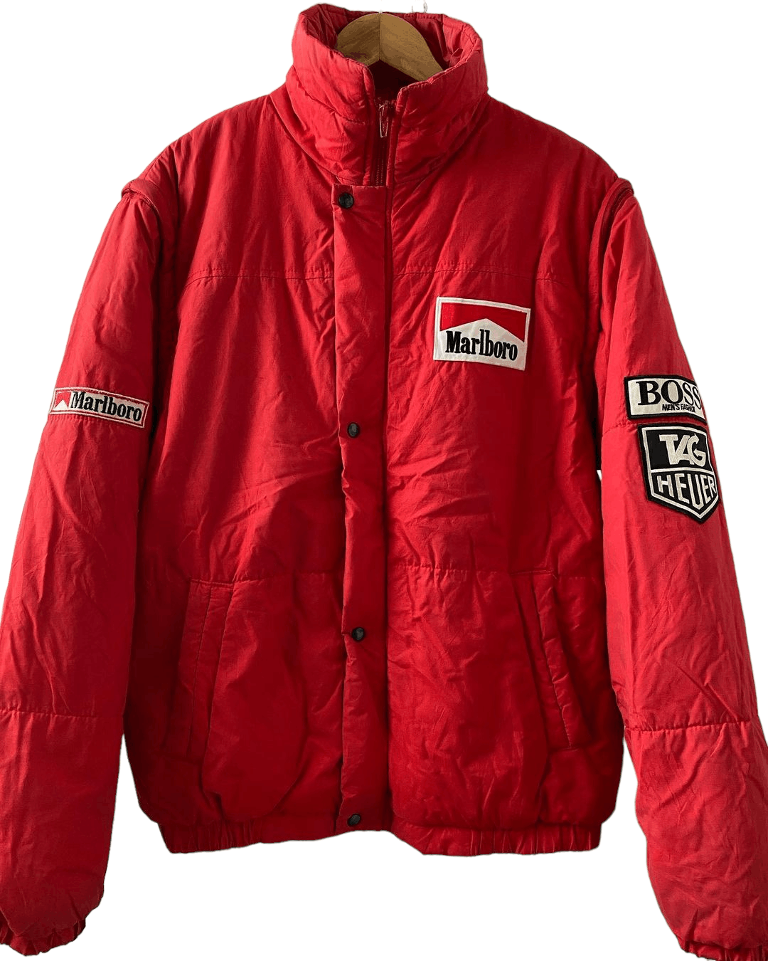 Vintage Vintage 90s Marlboro Ayrton Senna Team Puffer Jacket | Grailed