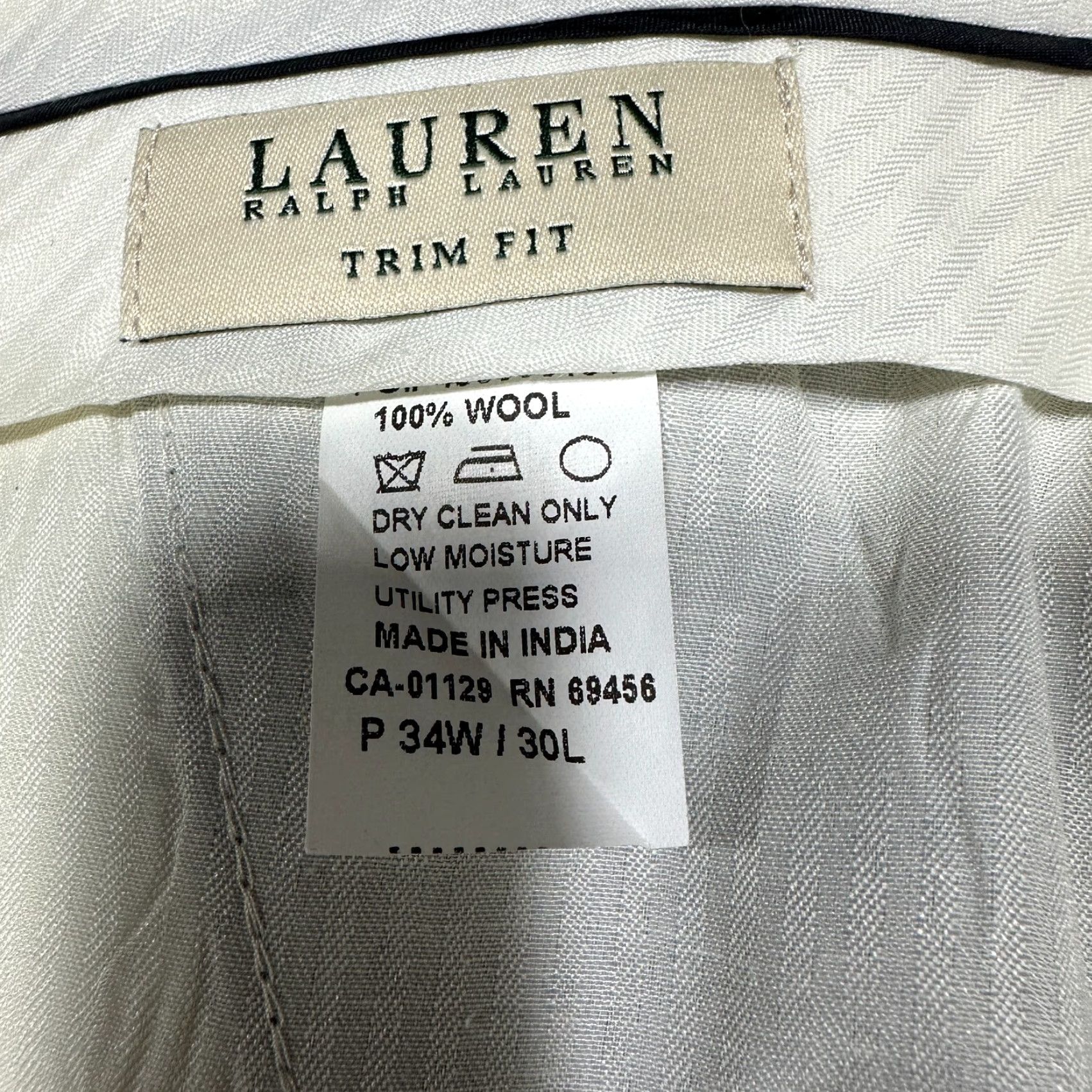 Ralph Lauren Lauren Ralph Lauren Pants Men 34 Trim Fit Gray Wool Straight Leg Flat Front Pockets Dress Pants Size US 34 / EU 50 - 4 Thumbnail