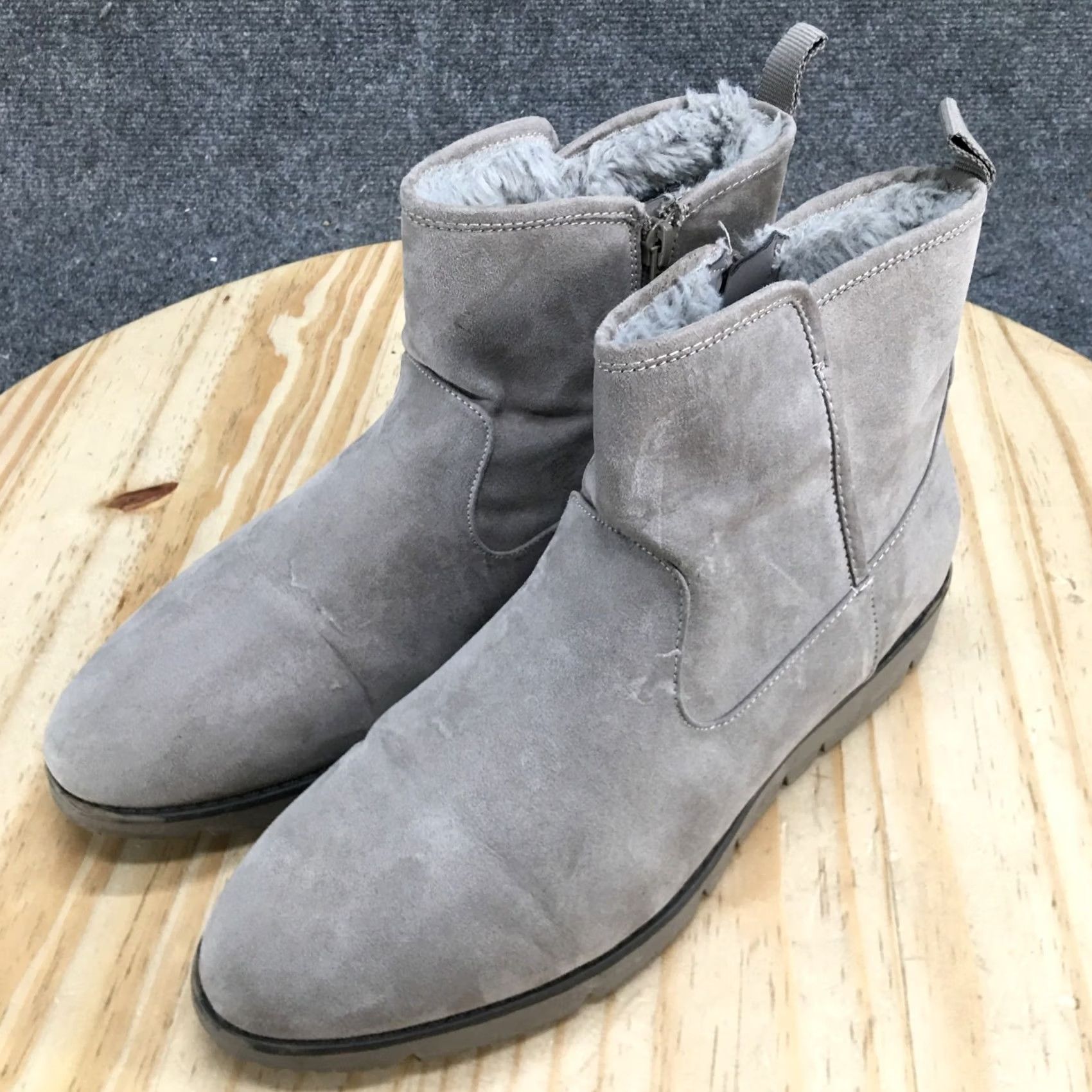 Vintage Kelly & Katie Boots Womens 11 Bashia Bootie Gray Fur Lined Casual Ankle Top Shoes Boots Women M Gray Fur Lined Casual Ankle Bootie Size L / US 10 / IT 46 - 6 Thumbnail