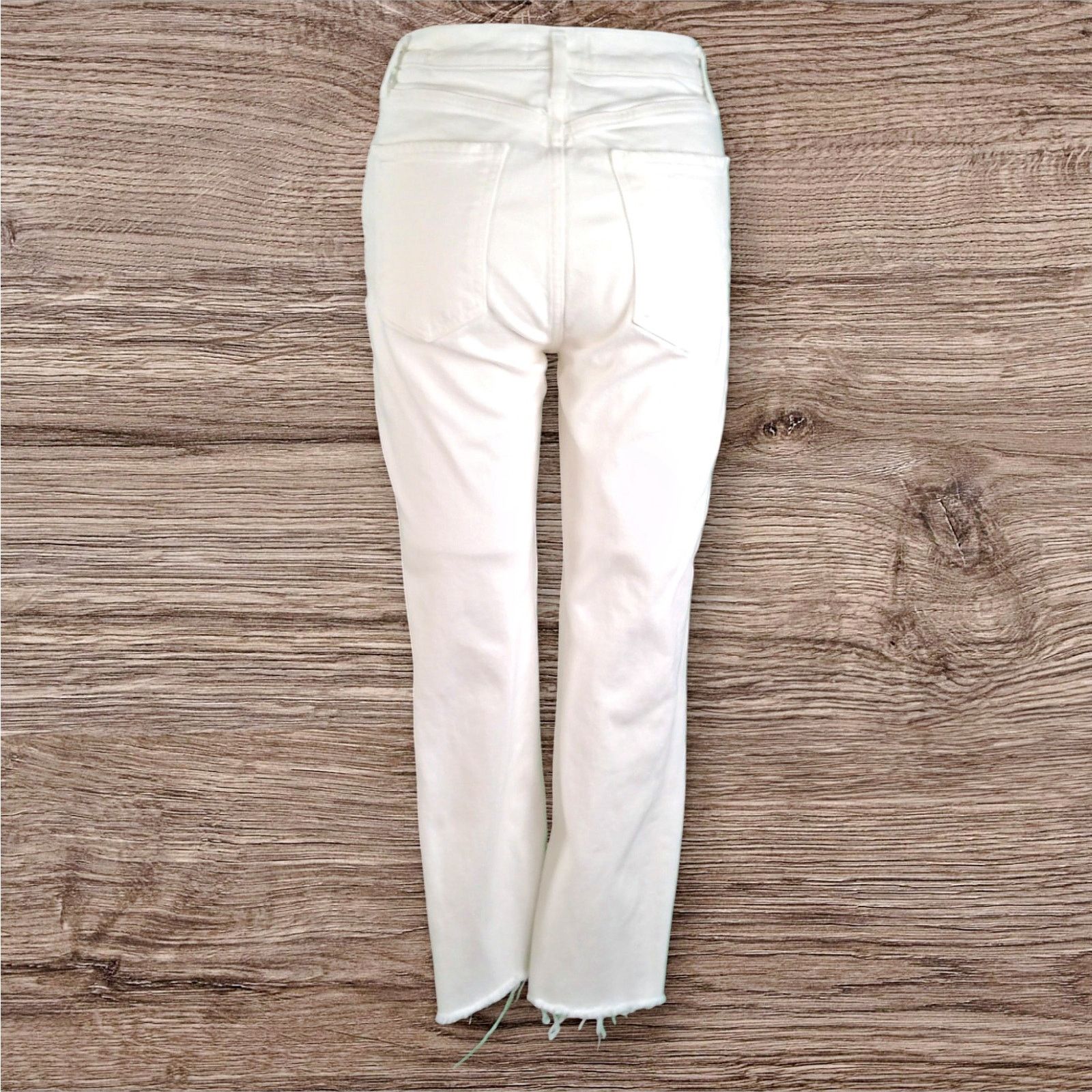 Agolde AGOLDE Nico High Rise Button Fly White Denim Cropped Jeans Size 27" / US 4 / IT 40 - 4 Thumbnail