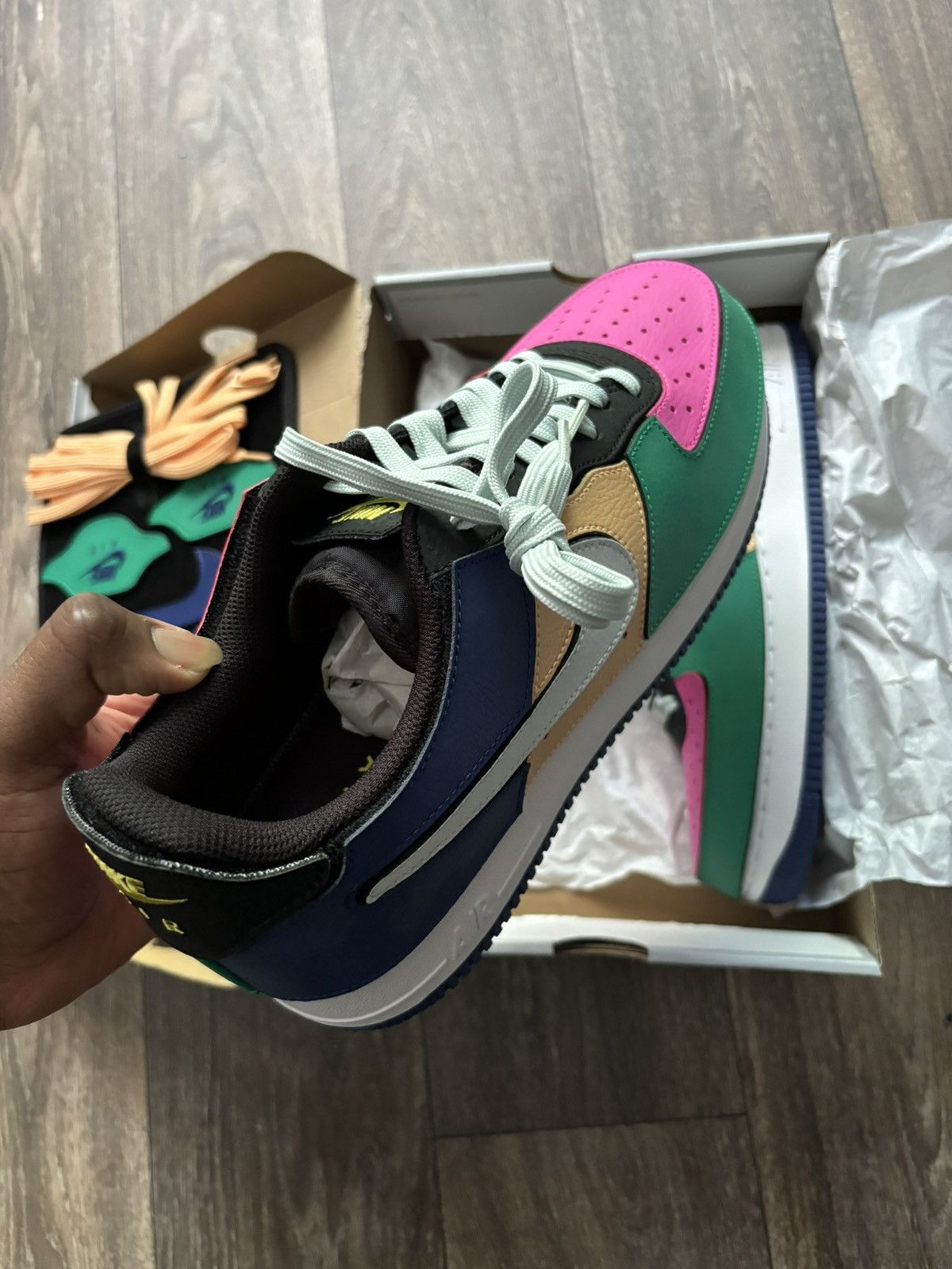 Nike 2021 Air Force 1/1 'Black Multi-Color' Sneakers Size US 11 / EU 44 - 2 Thumbnail