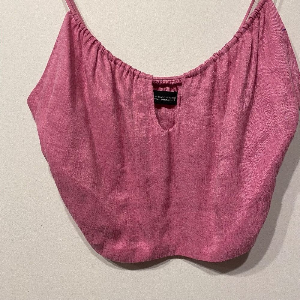 Zara Zara Pink Cropped Keyhole Tank Size Medium Size M / US 6-8 / IT 42-44 - 3 Thumbnail