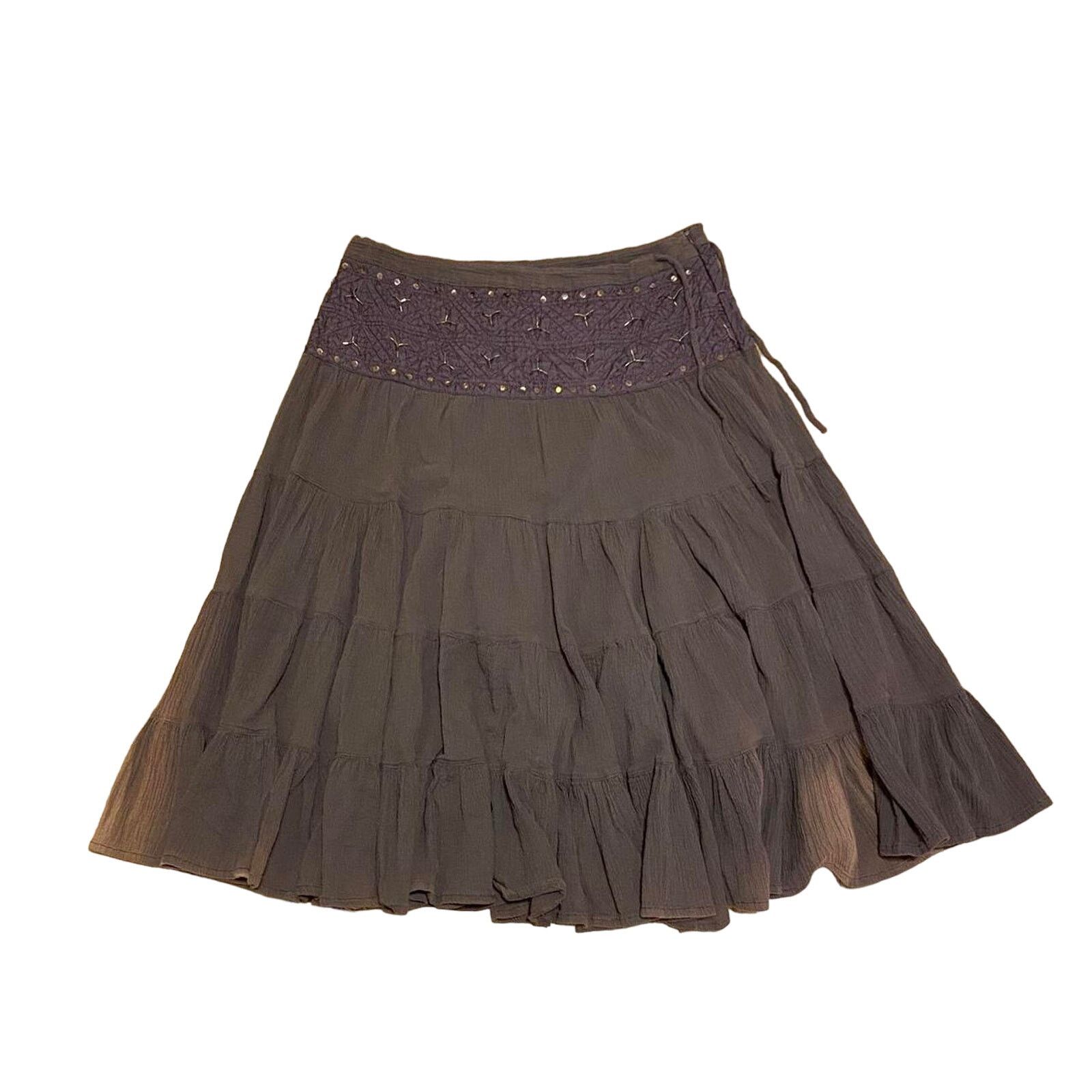 Vintage Y2k fairy full length brown skirt Size 36" / US 14 / IT 50 - 1 Thumbnail