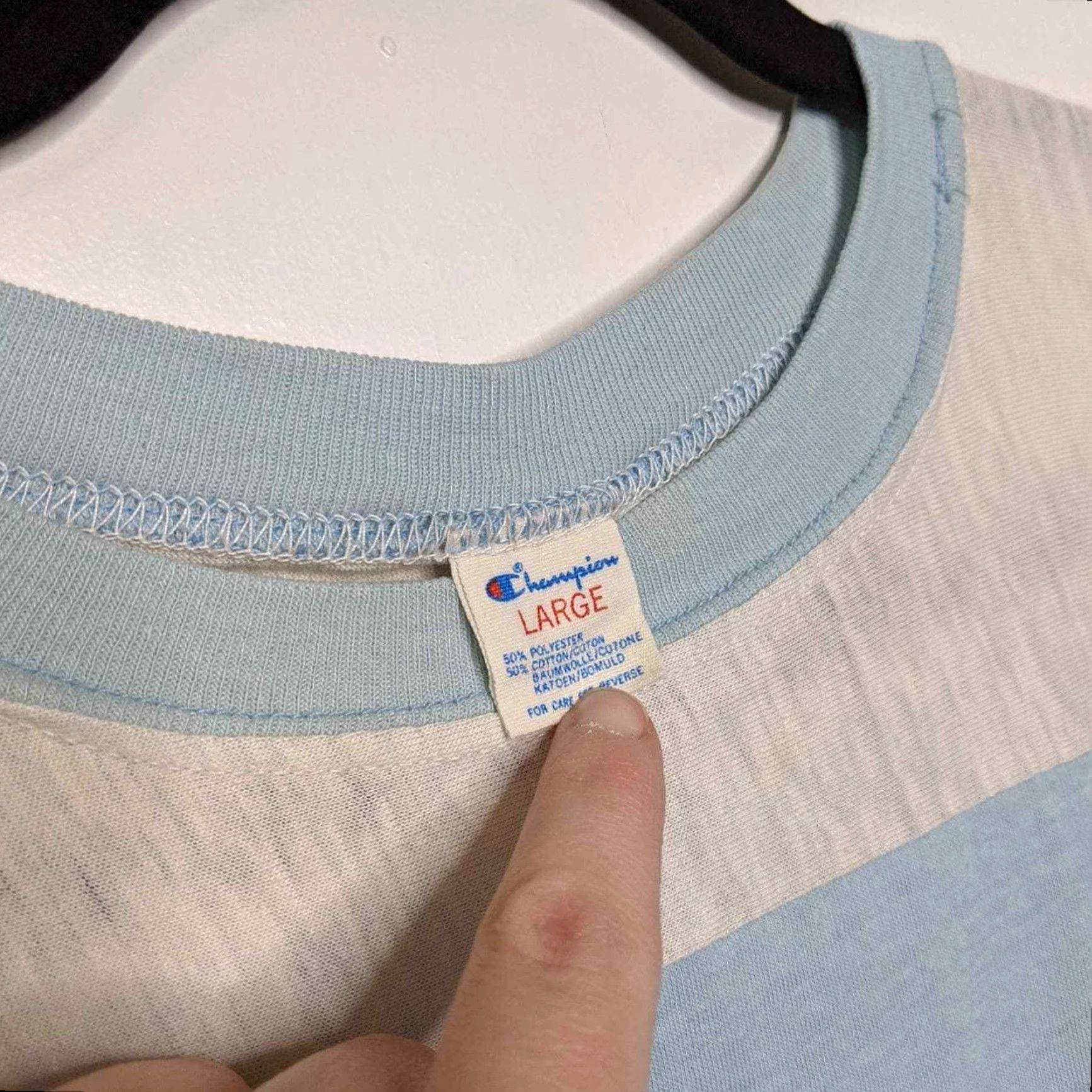 Champion VINTAGE Champion Shirt L Women Blue 1990s College University Top Long Sleep/School Shirt Women? Size L / US 10 / IT 46 - 6 Thumbnail