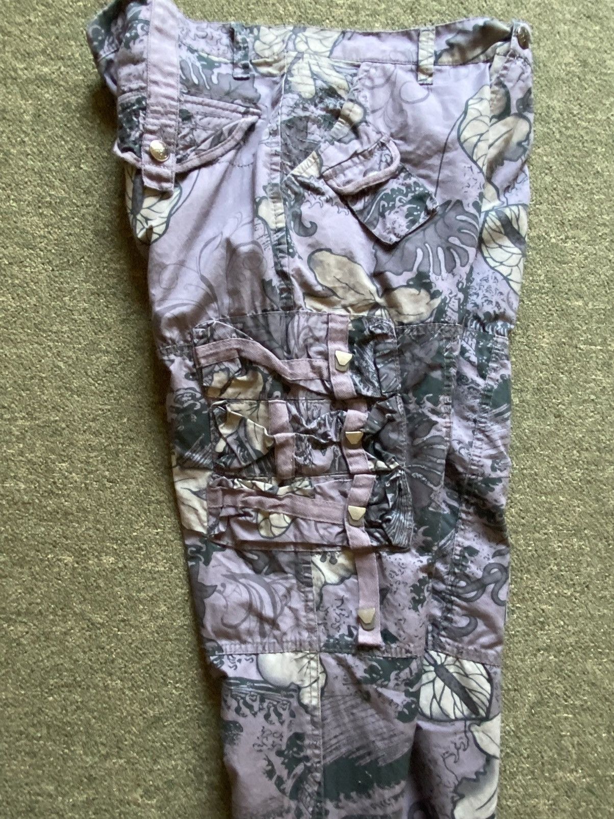 Request Jeans × Vintage Y2K Request Hawaiian Print Cargo Pants Size US 34 / EU 50 - 4 Thumbnail