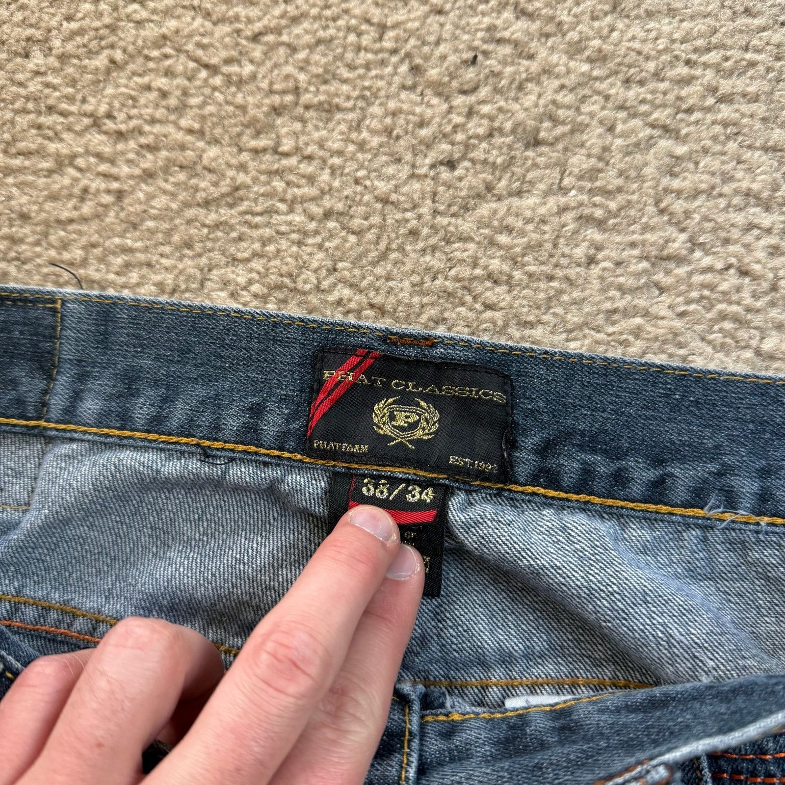 Phat Farm Vintage Y2K Phat Classics Embroidered Jeans Size US 36 / EU 52 - 5 Thumbnail