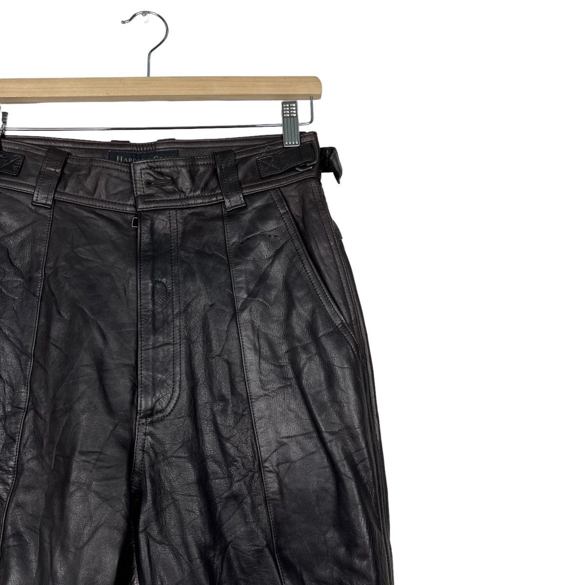 Genuine Leather 🔥 HAROLDS GEAR LEATHER MOTO RIDER AVANT GARDE PANTS Size US 28 / EU 44 - 6 Thumbnail