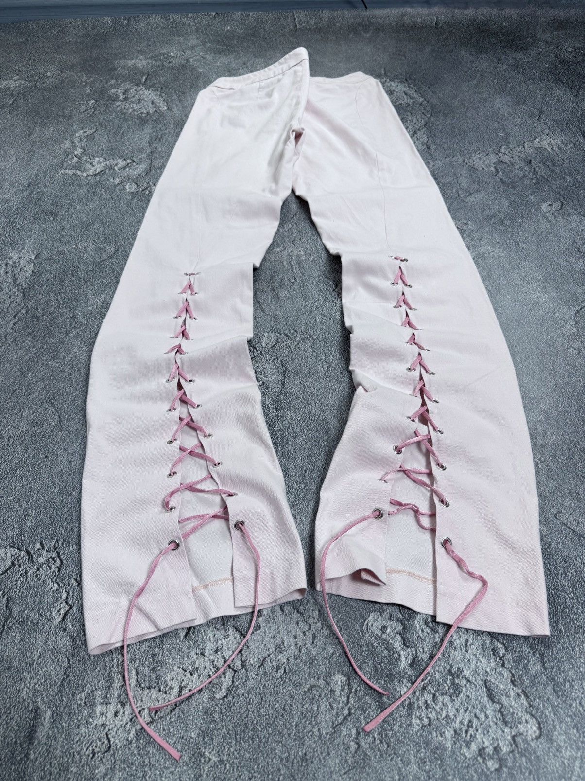 Versace Jeans Couture Versace Jeans Couture VNTG Lace Up Low Rise Trousers Pants Size 28" / US 6 / IT 42 - 1 Thumbnail