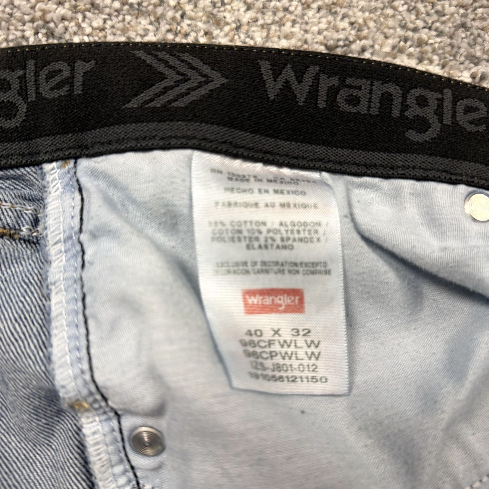 Wrangler Wrangler Jeans Men 40x29.5 Blue Denim Baggy Straight Leg Comfort Flex Waistband 5-Pocket Regular Rise Jeans Size US 40 / EU 56 - 5 Thumbnail