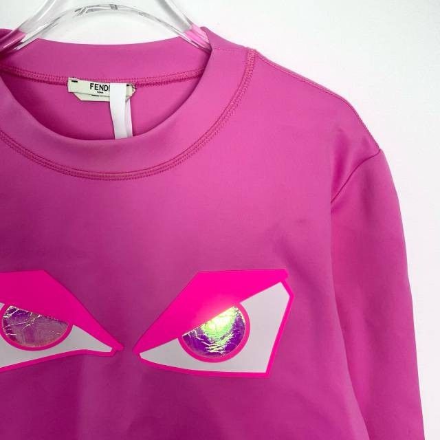 Fendi Fendi Womens Pink Monster Eyes Sweatshirt Round Neck Long Sl Size M / US 6-8 / IT 42-44 - 6 Thumbnail