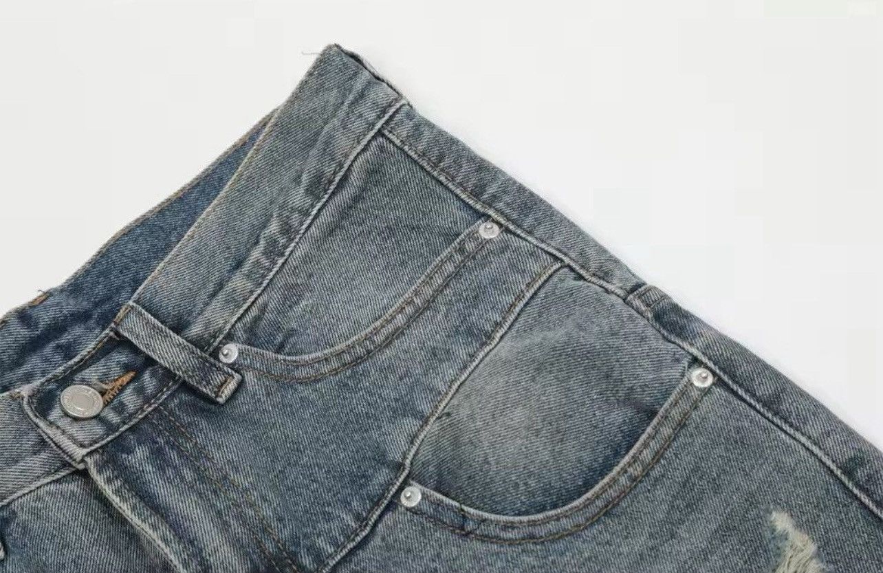 Jean Vintage Washed Distressed Splicing Flared Jeans Size US 30 / EU 46 - 6 Thumbnail