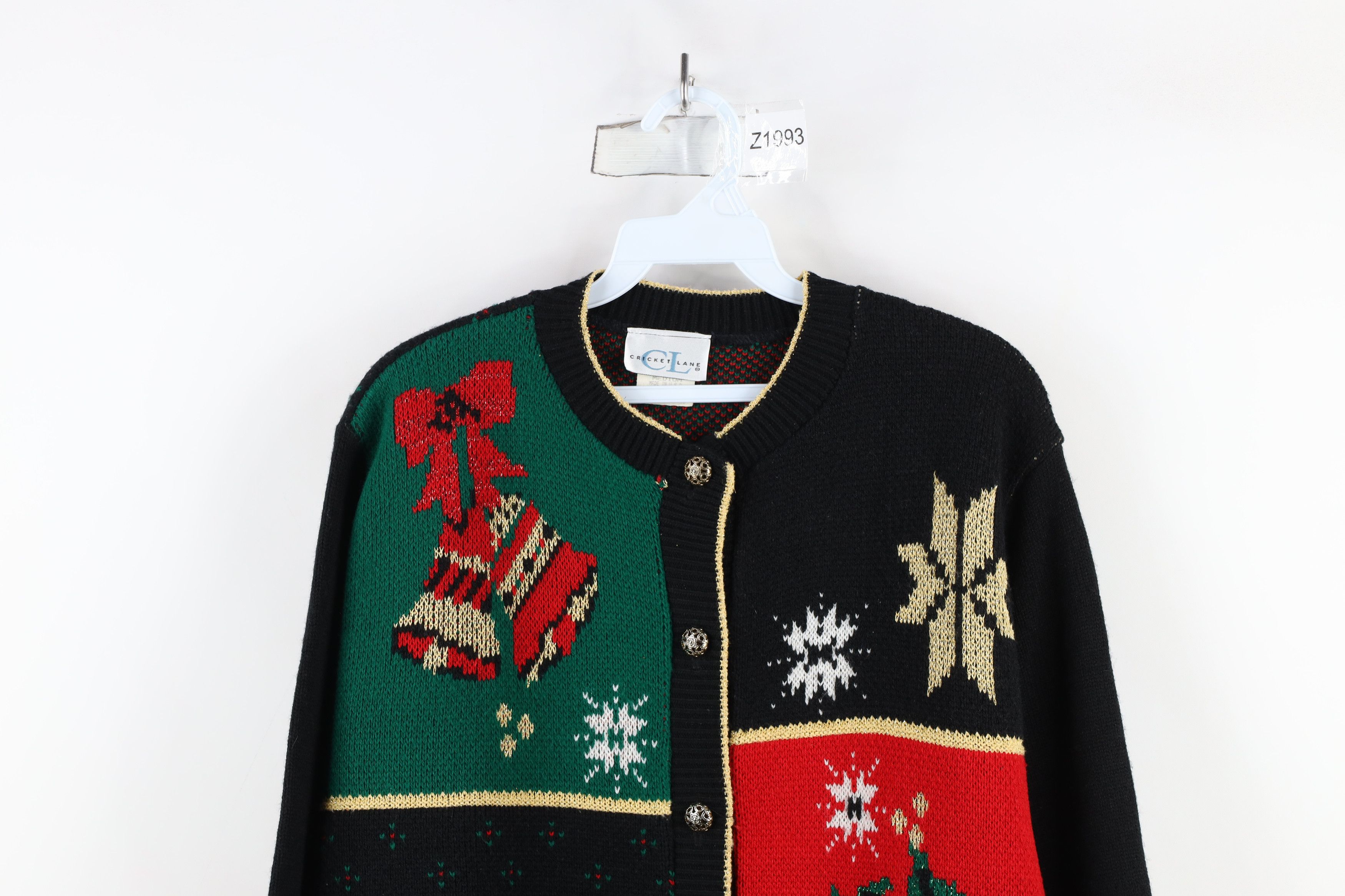 Vintage Vintage 90s Streetwear Patchwork Knit Cardigan Sweater USA Size M / US 6-8 / IT 42-44 - 2 Thumbnail