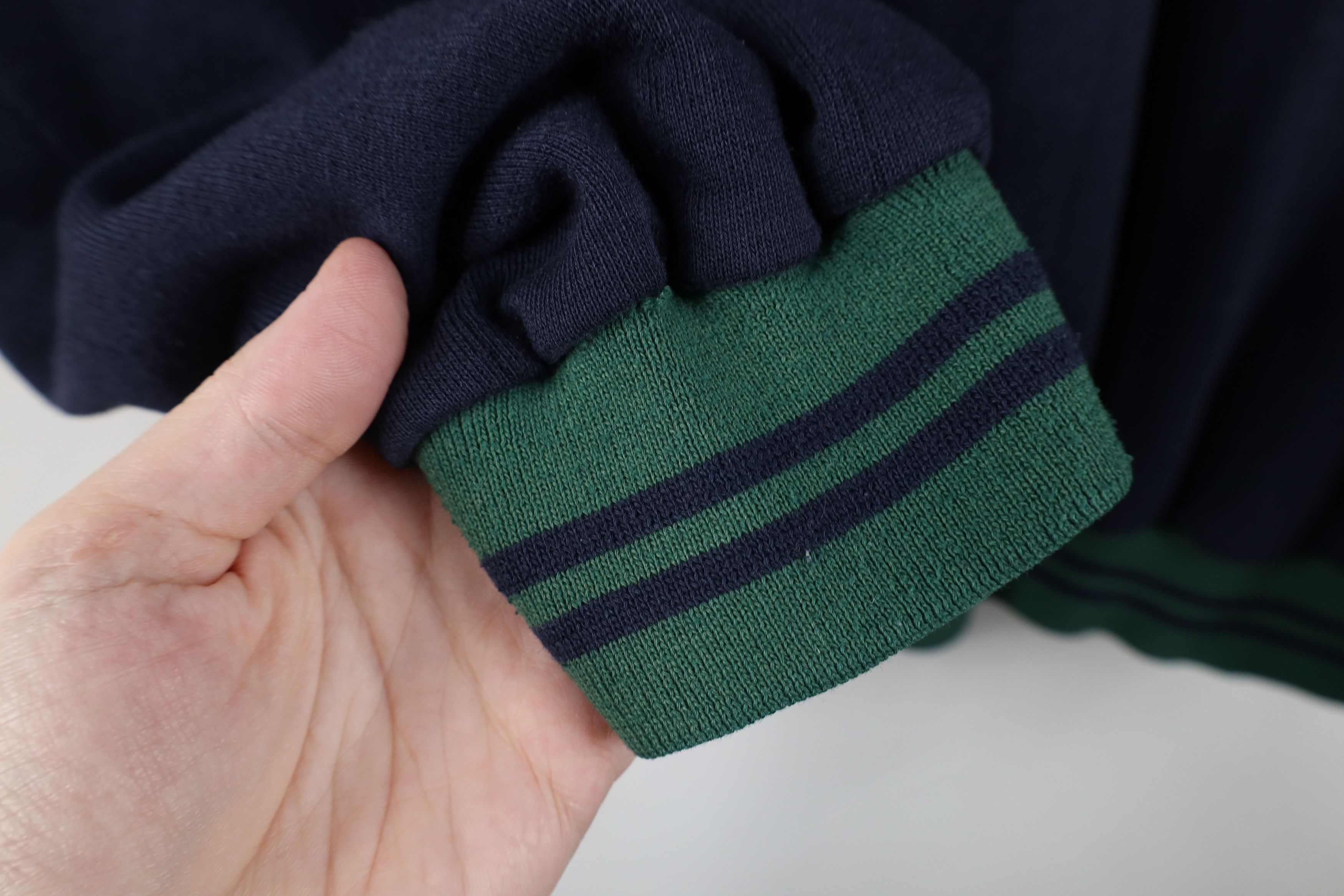 Vintage Vintage 90s Streetwear Thin Striped Crewneck Sweatshirt Blue Size US XL / EU 56 / 4 - 7 Thumbnail