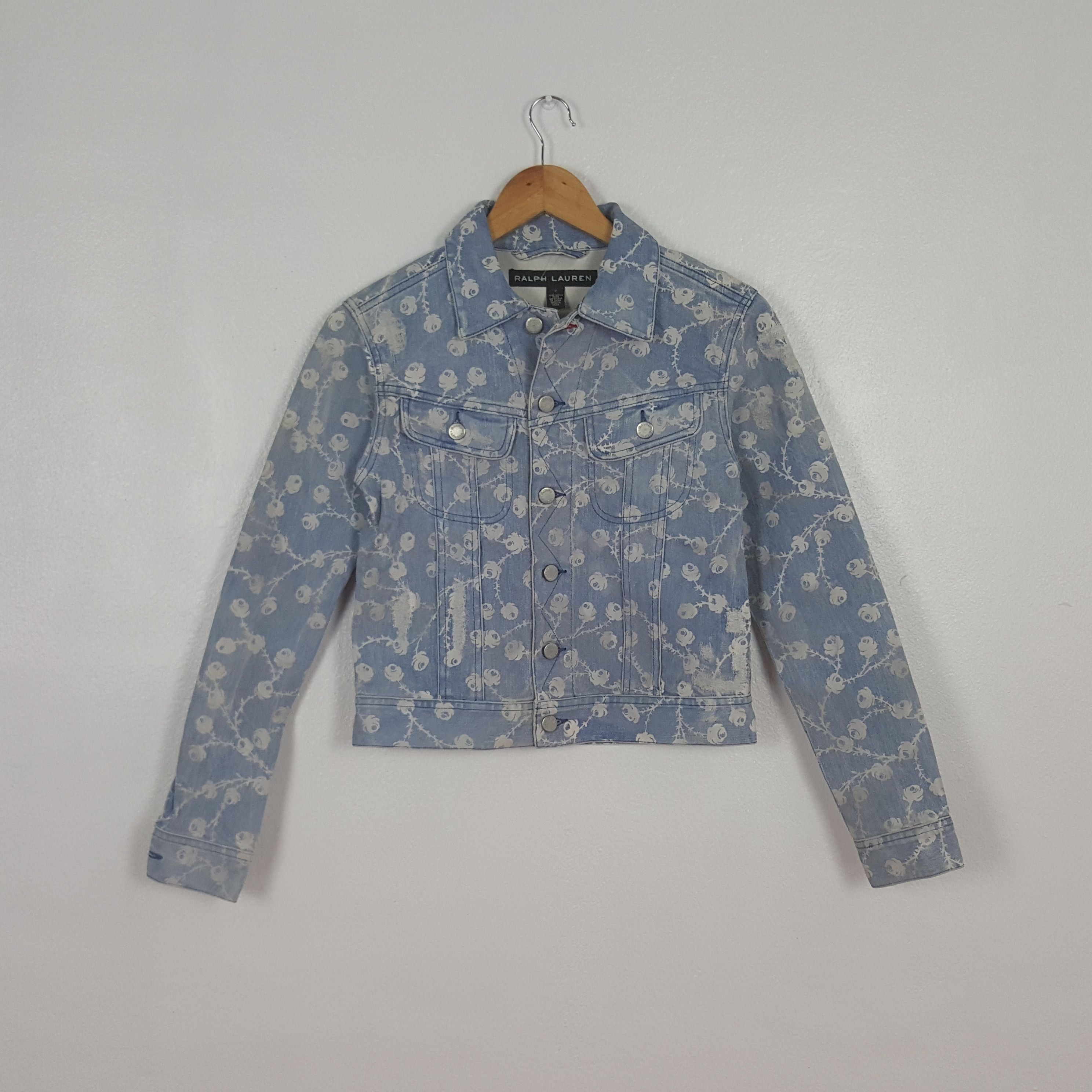 Ralph Lauren Vintage Ralph Lauren American Flowers Denim Jacket C303N14 Size XXS / US 00 / IT 34 - 1 Thumbnail