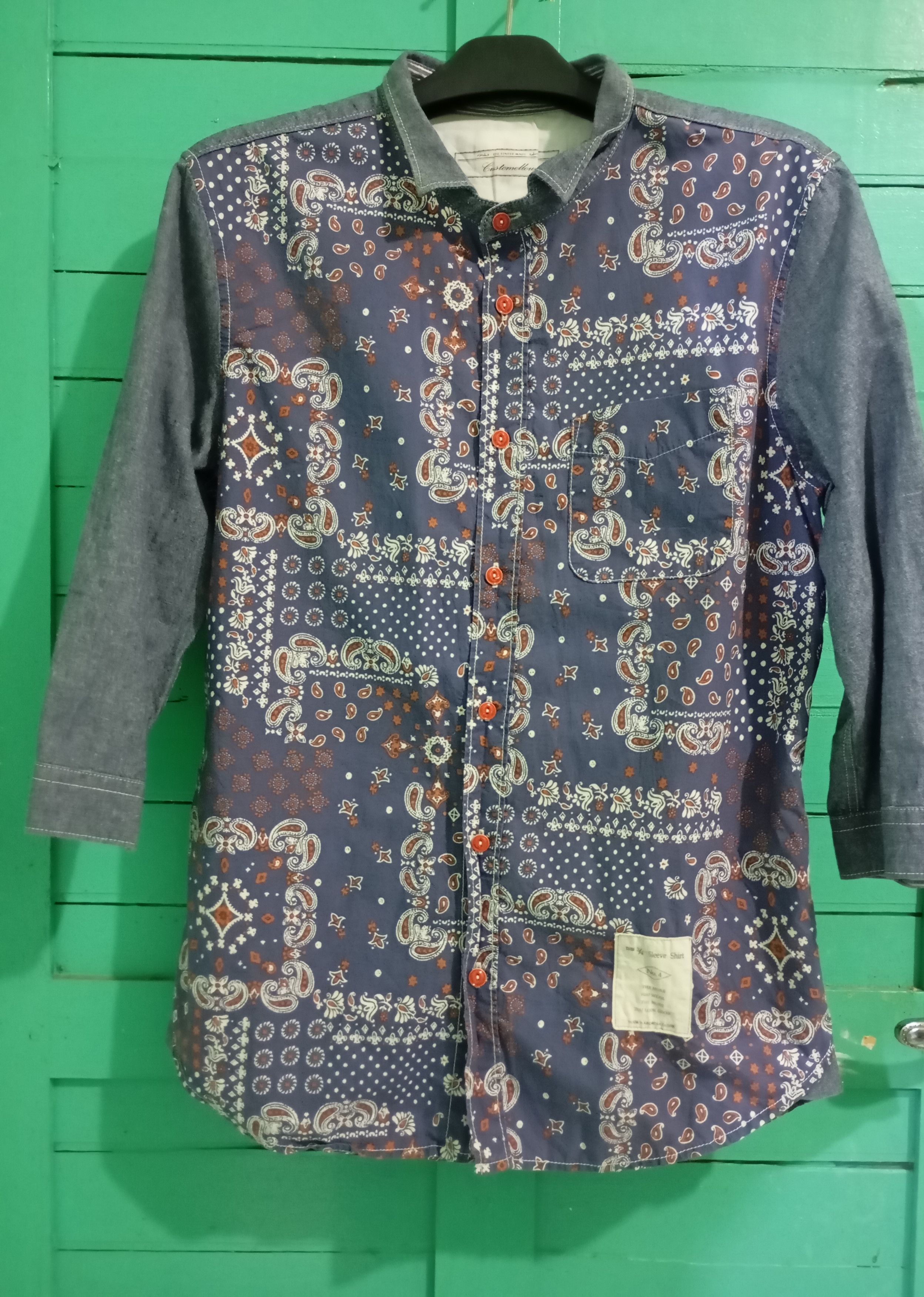 Japanese Brand Customellow Paisley 3/4 Sleeve Shirts Size M / US 6-8 / IT 42-44 - 1 Thumbnail