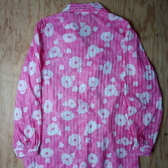 Vintage Vintage Graff Californiawear Pink Floral Disco Shirt Size L / US 10 / IT 46 - 5 Thumbnail