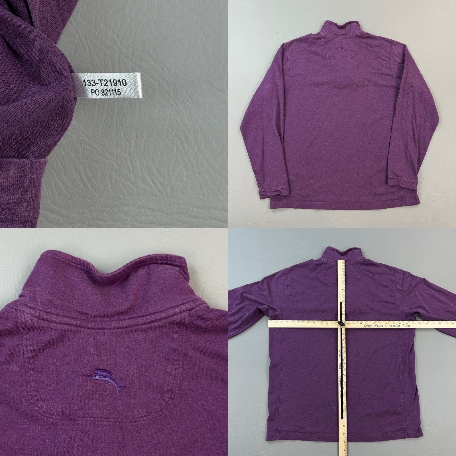 Tommy Bahama Tommy Bahama Pullover Mens M Pima Modal Lightweight 1/4 Zip Golf Sweater Long Sleeve Mock Neck Purple Embroidered Logo Zipper Casual Travel Size US M / EU 48-50 / 2 - 8 Thumbnail