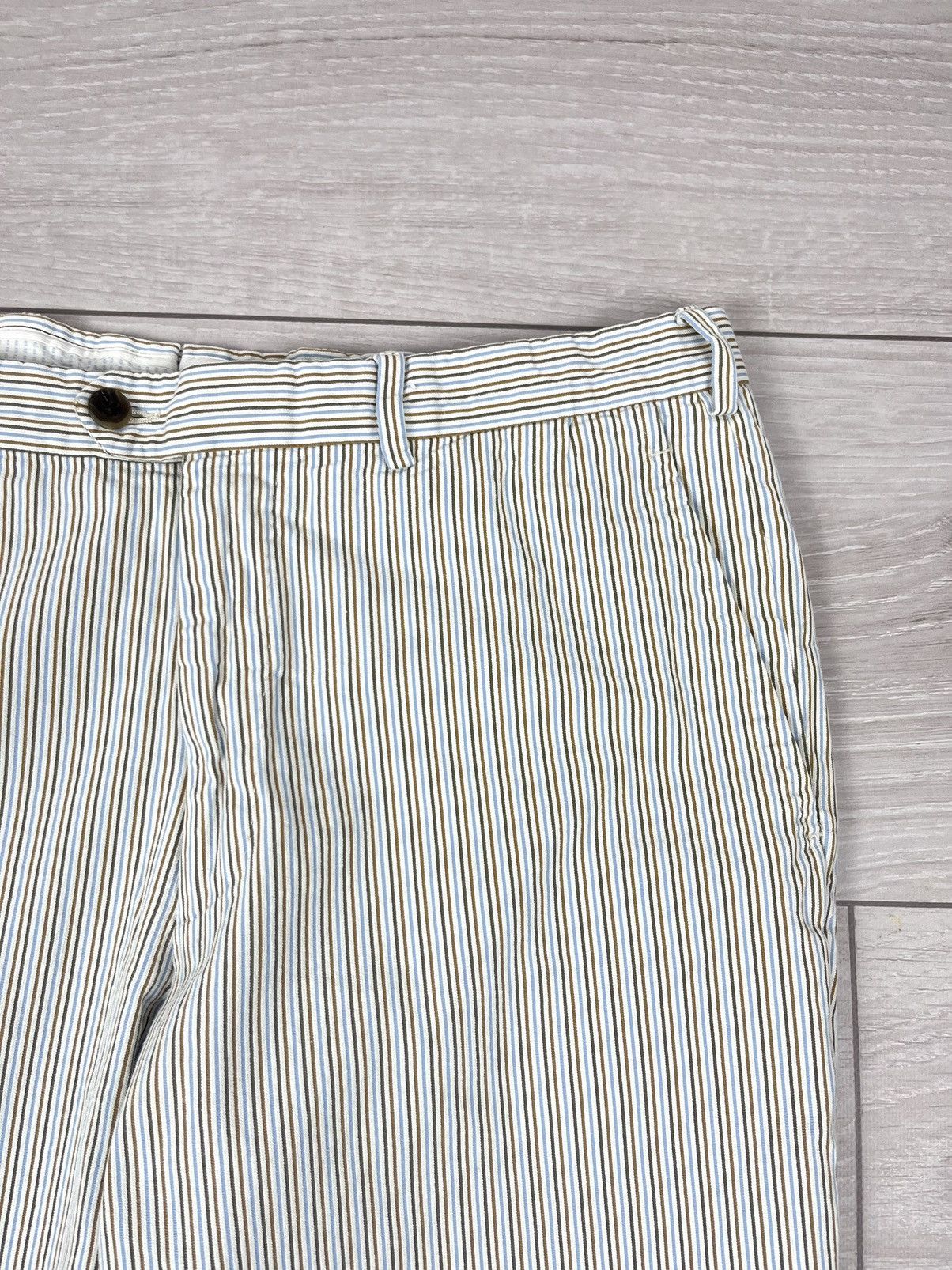 Marco Pescarolo Marco Pescarolo White Cotton Striped Luxury Chinos Pants Size US 34 / EU 50 - 6 Thumbnail