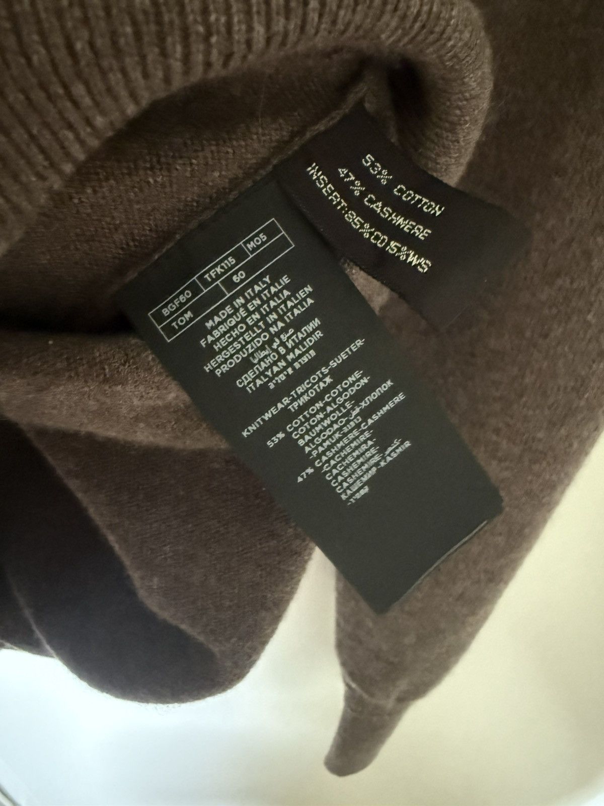 Tom Ford Tom Ford Henley Sweater – Brown – NWT – Size 60 (XXL) Size US XXL / EU 58 / 5 - 4 Thumbnail