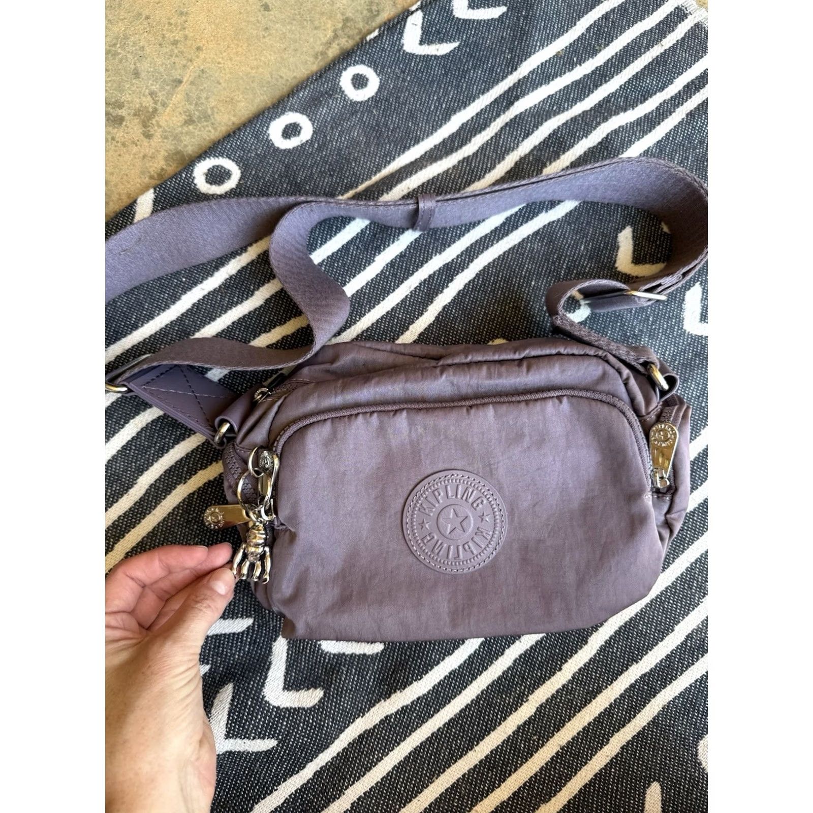 Vintage Kipling Shoulder Bag Women Light Purple Lightweight Monkey Charm 10.2x7.1 inches Japan Size ONE SIZE - 2 Thumbnail